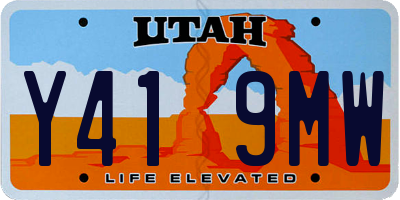 UT license plate Y419MW