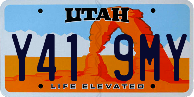 UT license plate Y419MY