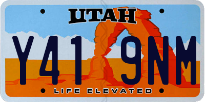 UT license plate Y419NM
