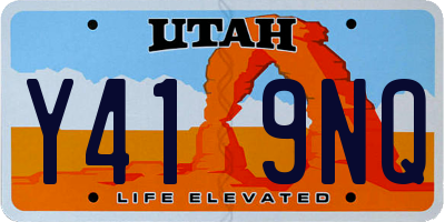 UT license plate Y419NQ