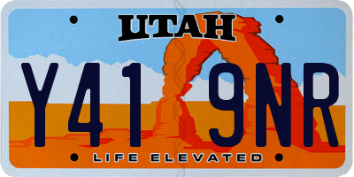 UT license plate Y419NR