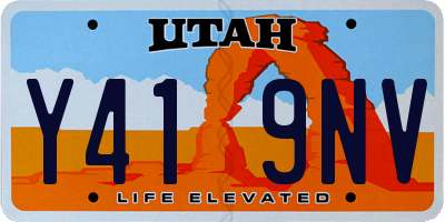 UT license plate Y419NV