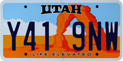 UT license plate Y419NW