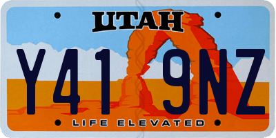 UT license plate Y419NZ