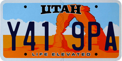 UT license plate Y419PA