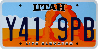 UT license plate Y419PB