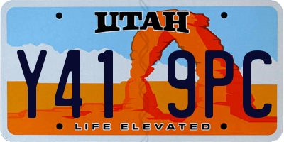UT license plate Y419PC