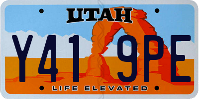 UT license plate Y419PE
