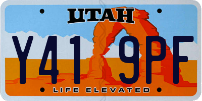 UT license plate Y419PF