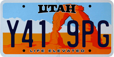 UT license plate Y419PG