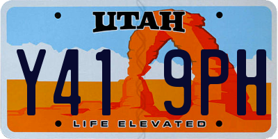 UT license plate Y419PH