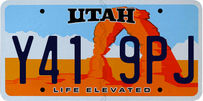 UT license plate Y419PJ