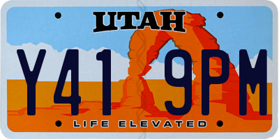 UT license plate Y419PM