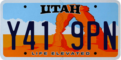 UT license plate Y419PN