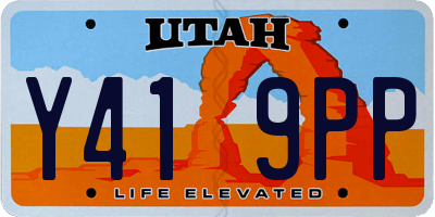 UT license plate Y419PP