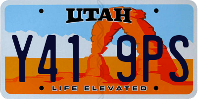 UT license plate Y419PS