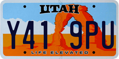 UT license plate Y419PU