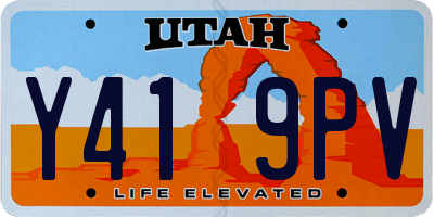 UT license plate Y419PV