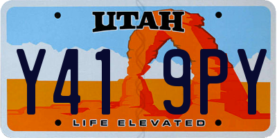 UT license plate Y419PY