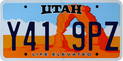 UT license plate Y419PZ