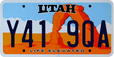 UT license plate Y419QA