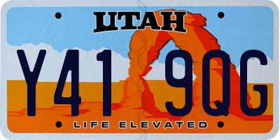 UT license plate Y419QG
