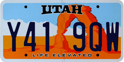 UT license plate Y419QW