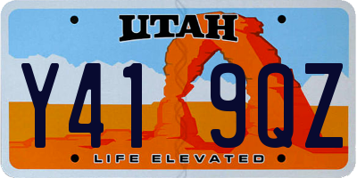 UT license plate Y419QZ