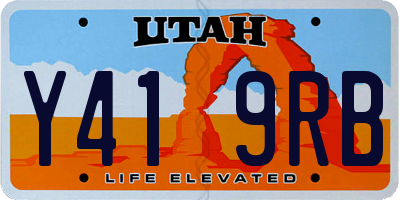UT license plate Y419RB
