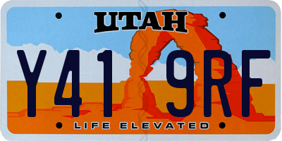 UT license plate Y419RF