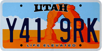 UT license plate Y419RK