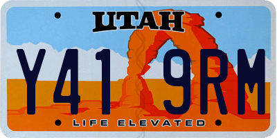UT license plate Y419RM