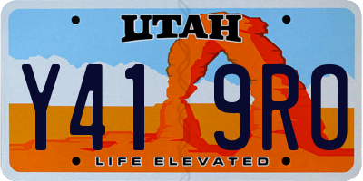 UT license plate Y419RO