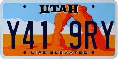 UT license plate Y419RY