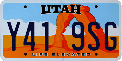UT license plate Y419SG