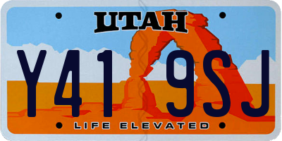 UT license plate Y419SJ