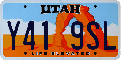 UT license plate Y419SL