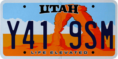 UT license plate Y419SM