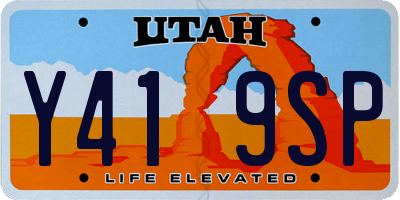 UT license plate Y419SP