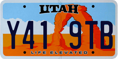 UT license plate Y419TB