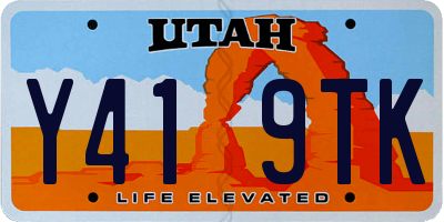 UT license plate Y419TK