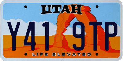 UT license plate Y419TP