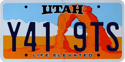 UT license plate Y419TS