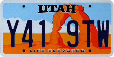 UT license plate Y419TW