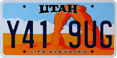 UT license plate Y419UG