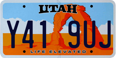 UT license plate Y419UJ