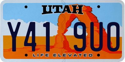 UT license plate Y419UO