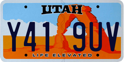 UT license plate Y419UV