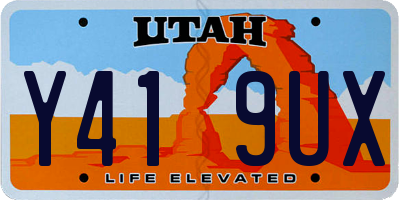 UT license plate Y419UX