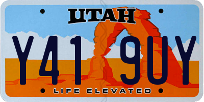 UT license plate Y419UY